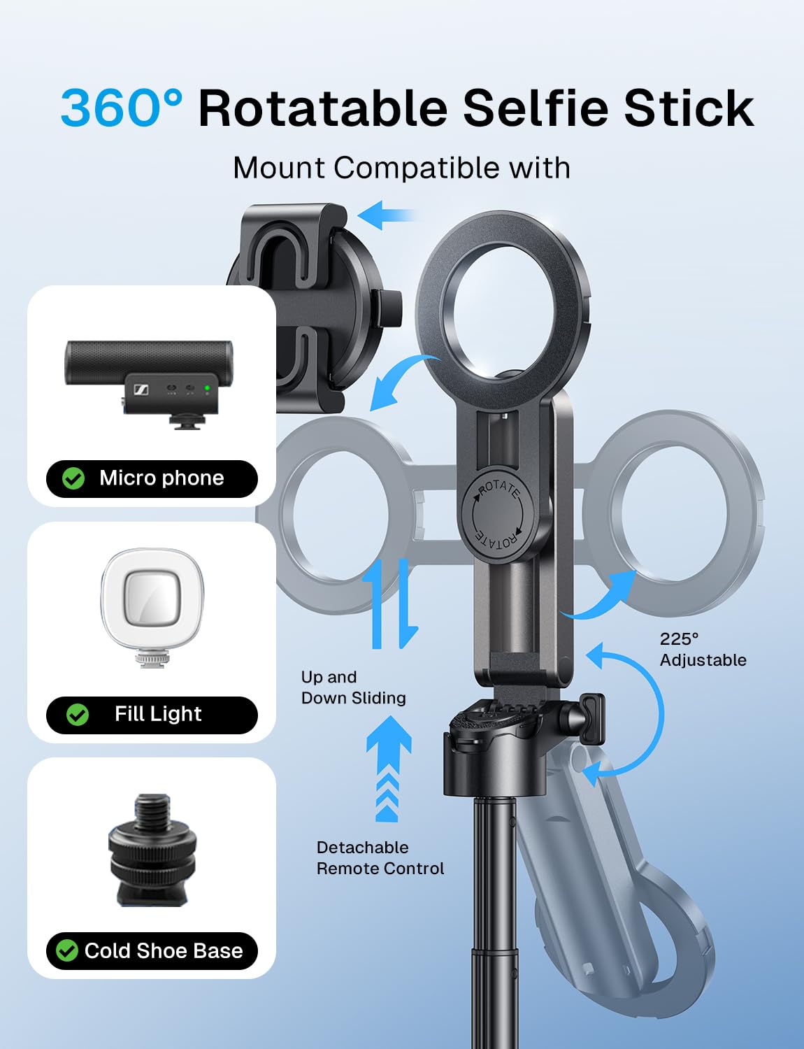 MAGIC JOHN Phone Tripod with 2 Selfie Light Portable Pocket - MAGIC JOHN Official Imagery - 5