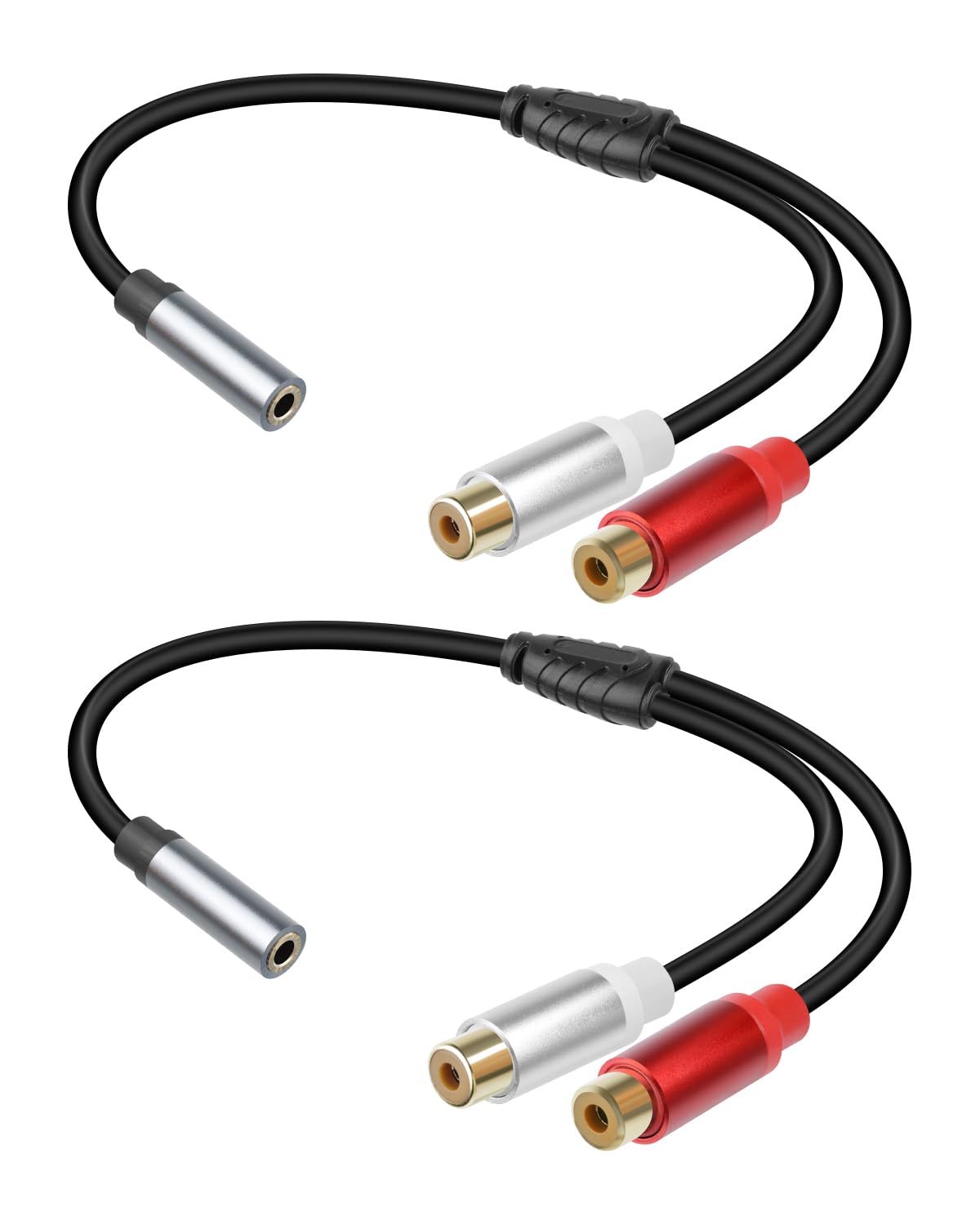 GELRHONR 3.5mm to 2 RCA Audio Cable 1FT, Short 1/8 Aux Male to 2R by GELRHONR - Angle View 10