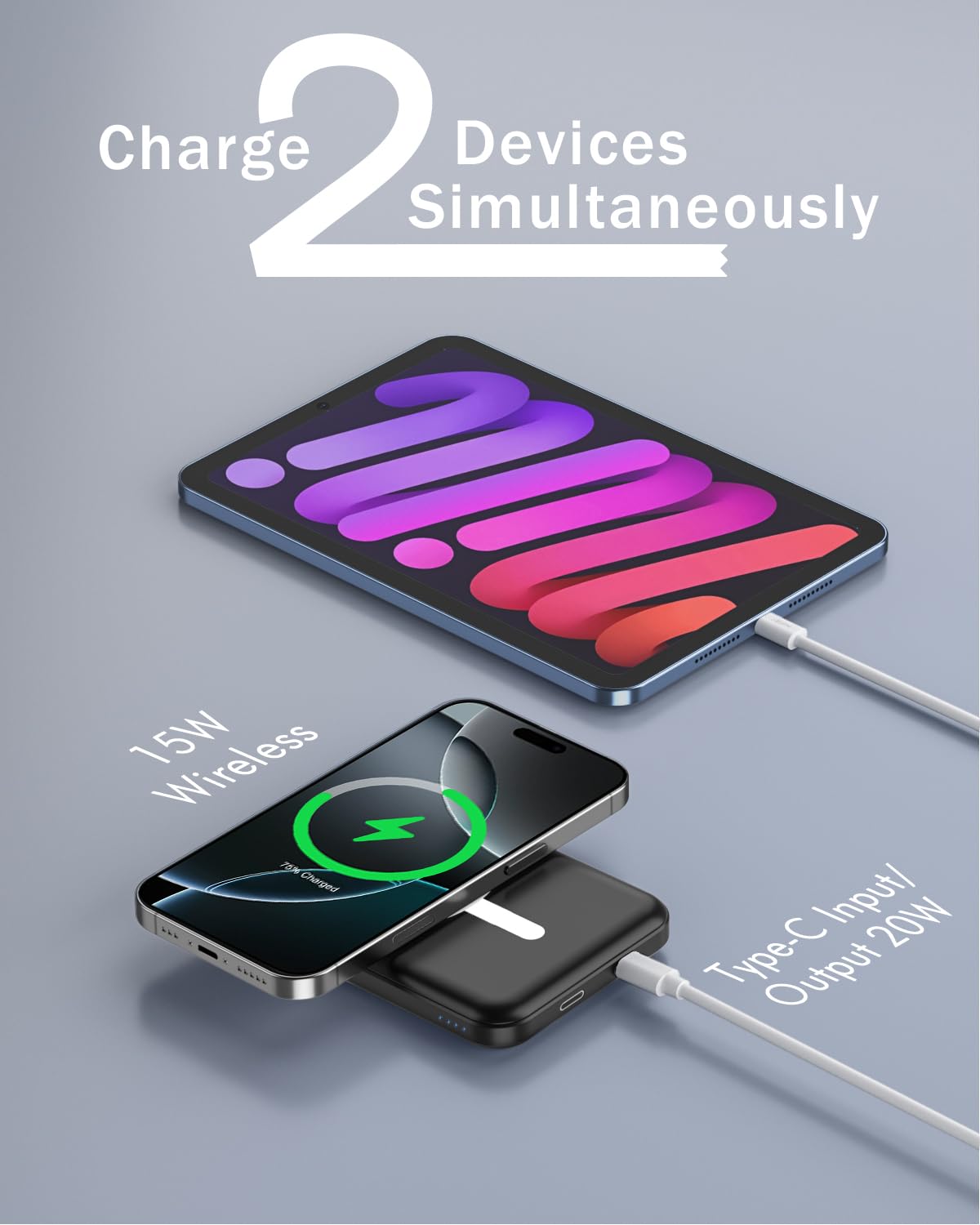 podoru for MagSafe Power Bank 5000mAh, Ultra - Slim Magnetic Portable Charger - podoru Official Product View 5