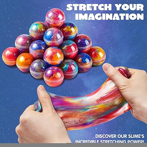 JOYIN Slime Party Favors, 24 Pack Galaxy Slime Ball - Stretchy, - Product Imagery