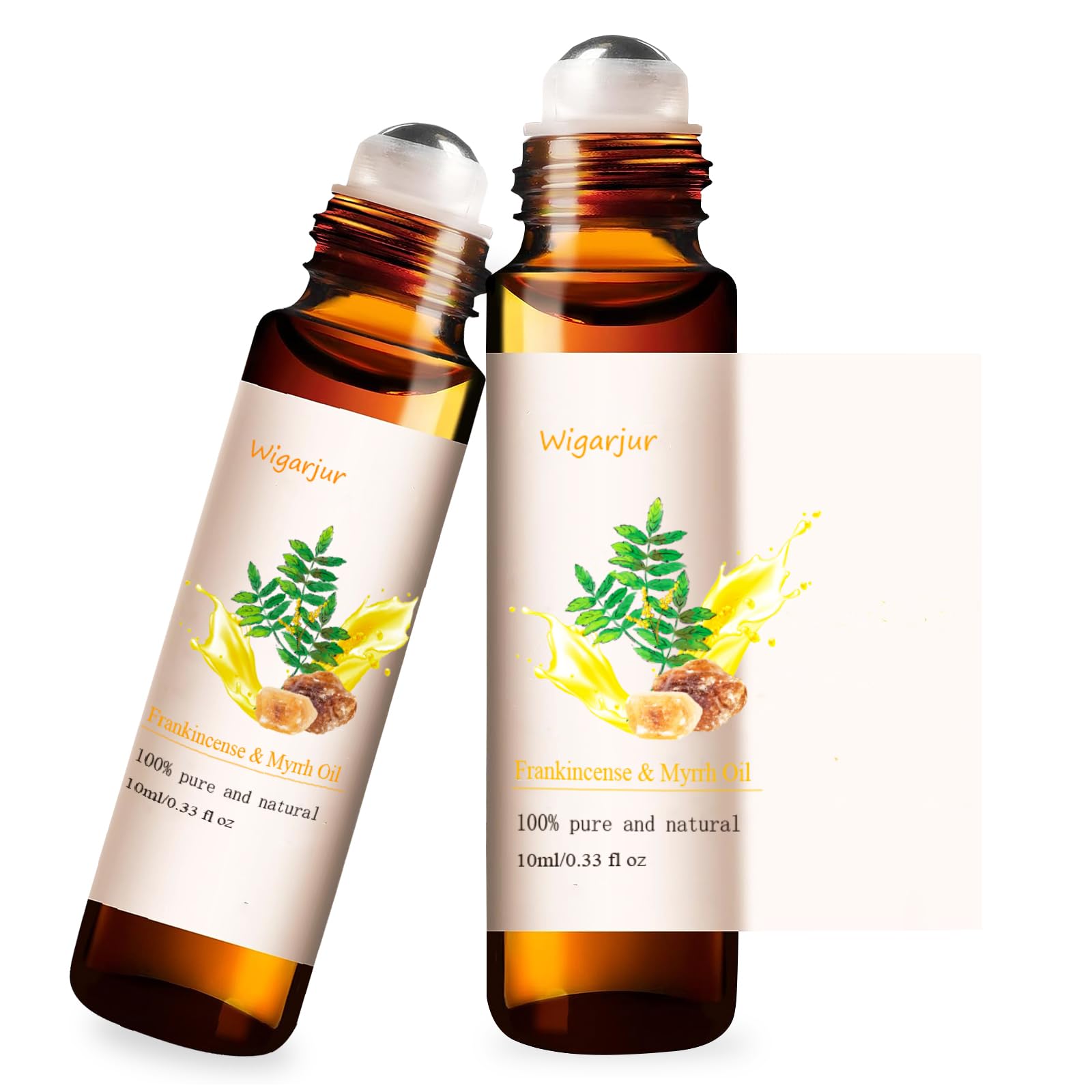 2 Pack Frankincense & Myrrh Essential Oil Blend Oils Roll On for - Product Imagery