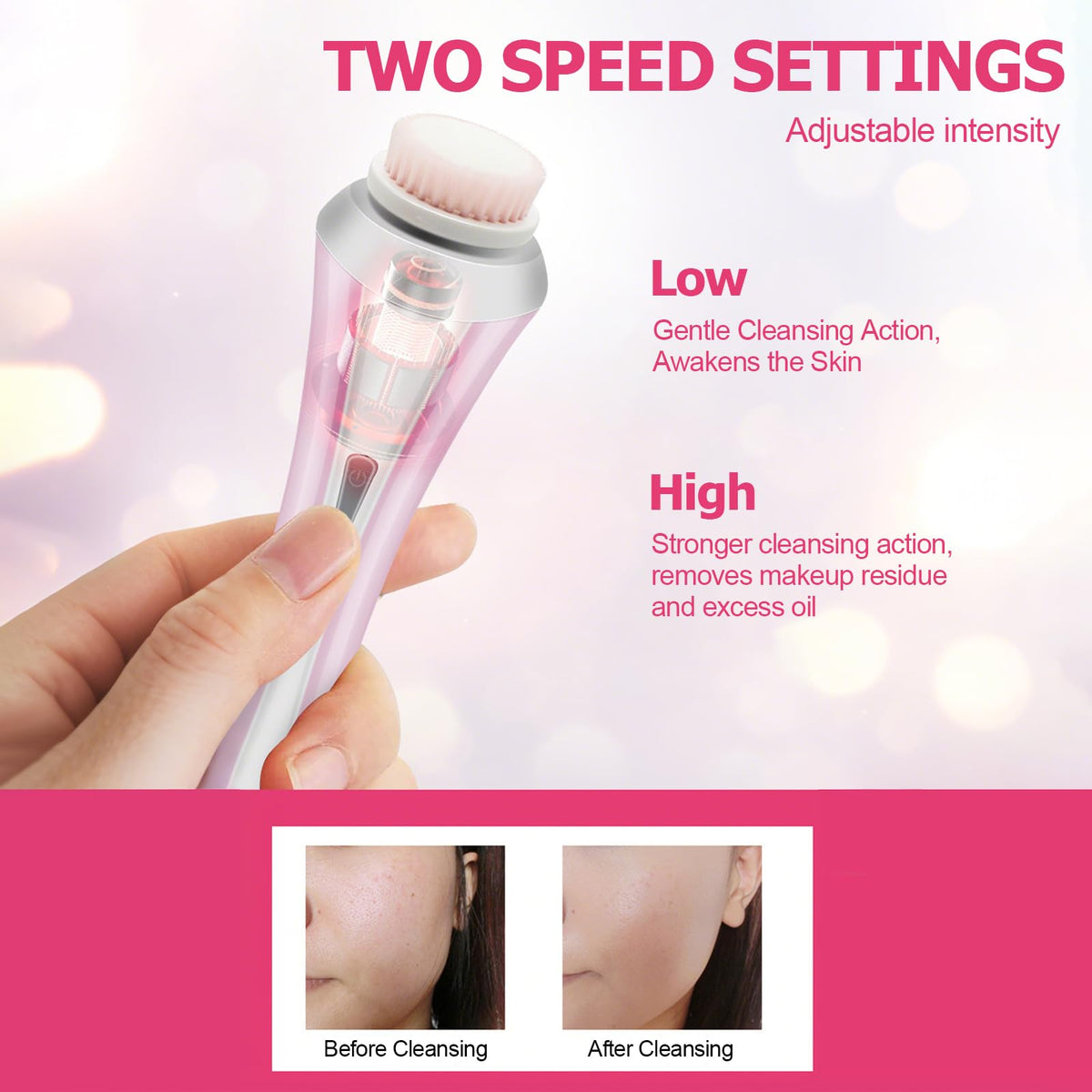 Facial Cleansing Brush Electric Face Scrubber with 4 Brush - Yevsinbay Official Imagery - 5