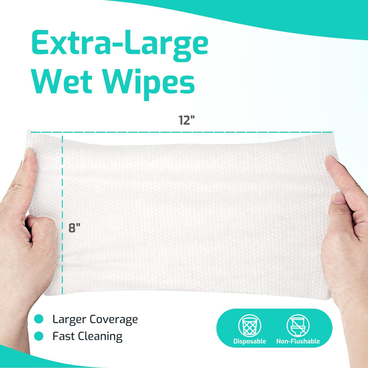 SUNKISS TrustPlus Adult Wet Wipes Extra Large 8 x12 - SUNKISS Official Imagery - 3