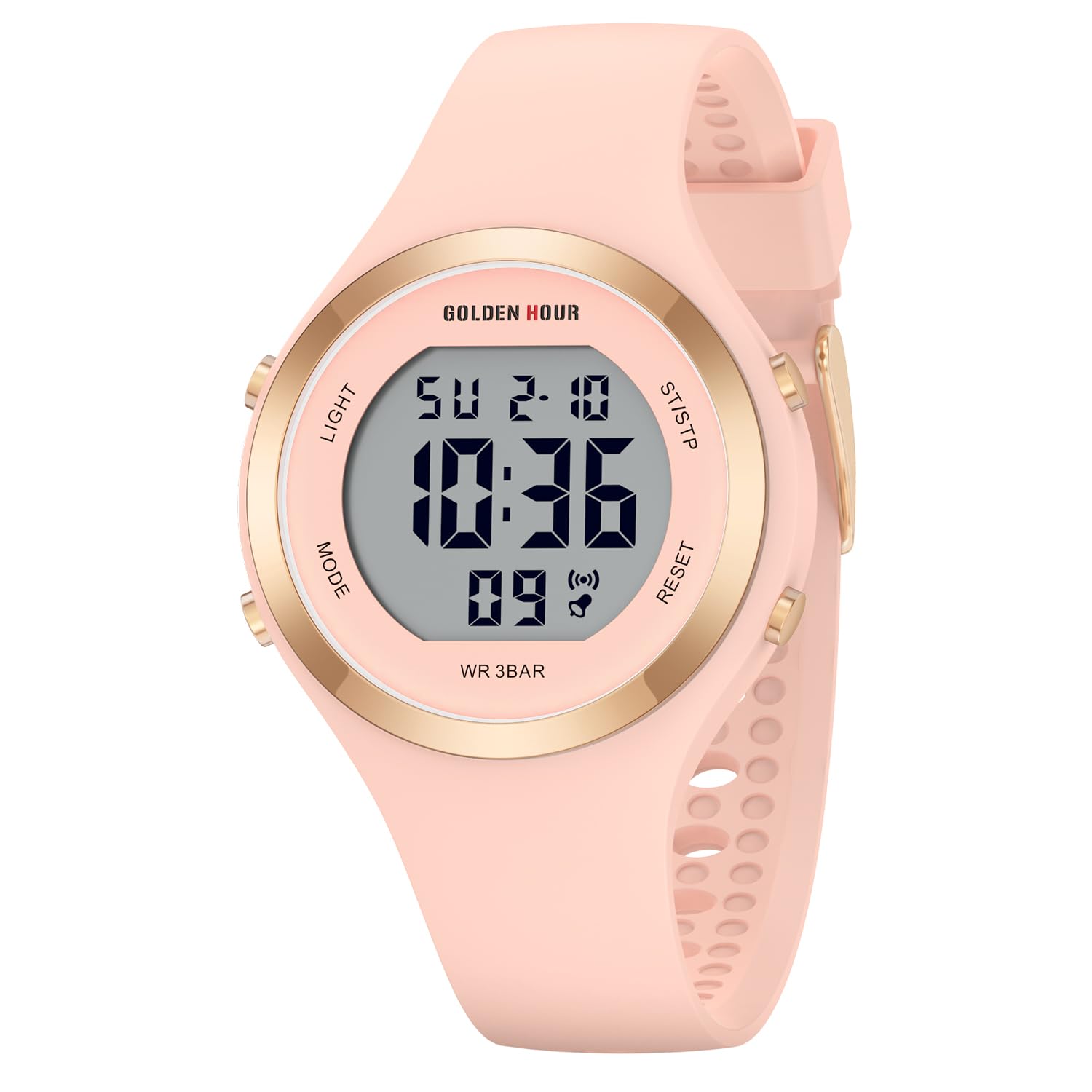 GOLDEN HOUR Waterproof Sport Women's Digital Chronograph Silicone Stra - View 10