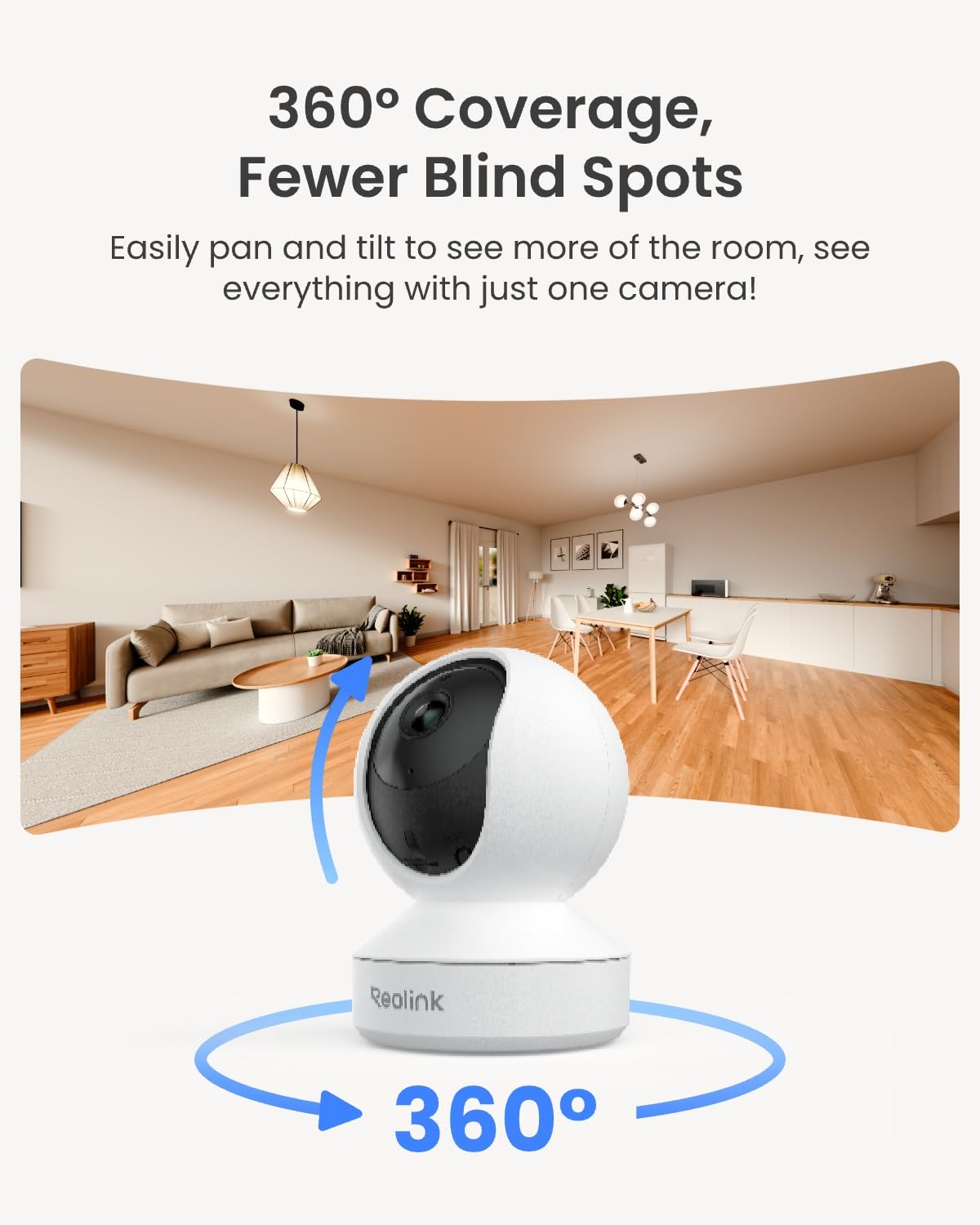 REOLINK 4MP 2K Indoor Camera E1 Plug in WiFi 6 Security - Premium Selection Official Imagery - 7