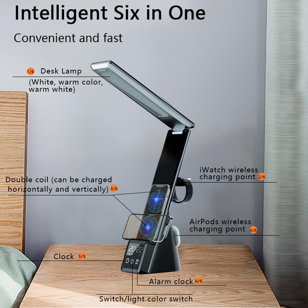 IHAO 6in1 Multifunctional Foldable LED Table Lamp with - IHAO Official Imagery - 7
