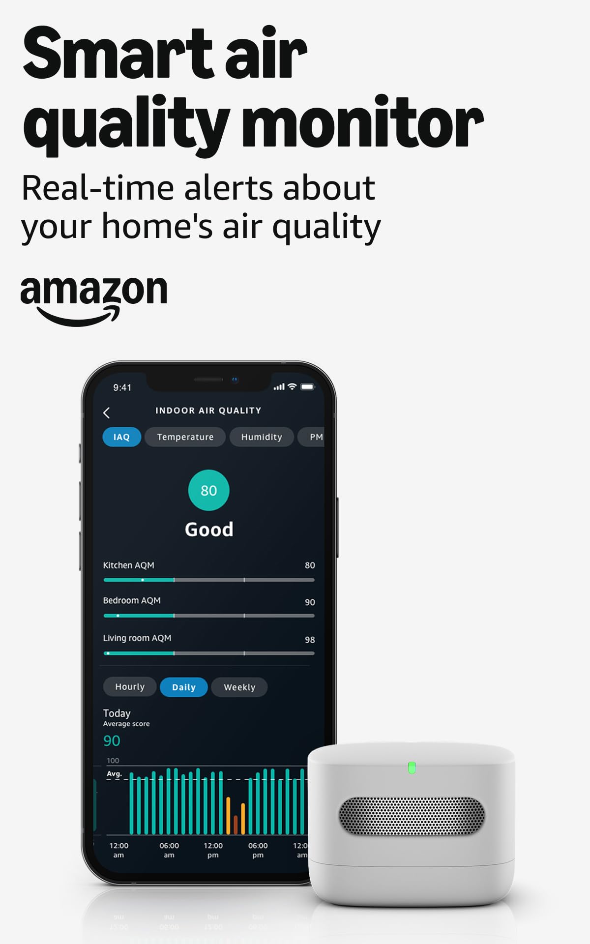 Amazon Smart Air Quality Monitor Detects temperature - Amazon Official Imagery - 2