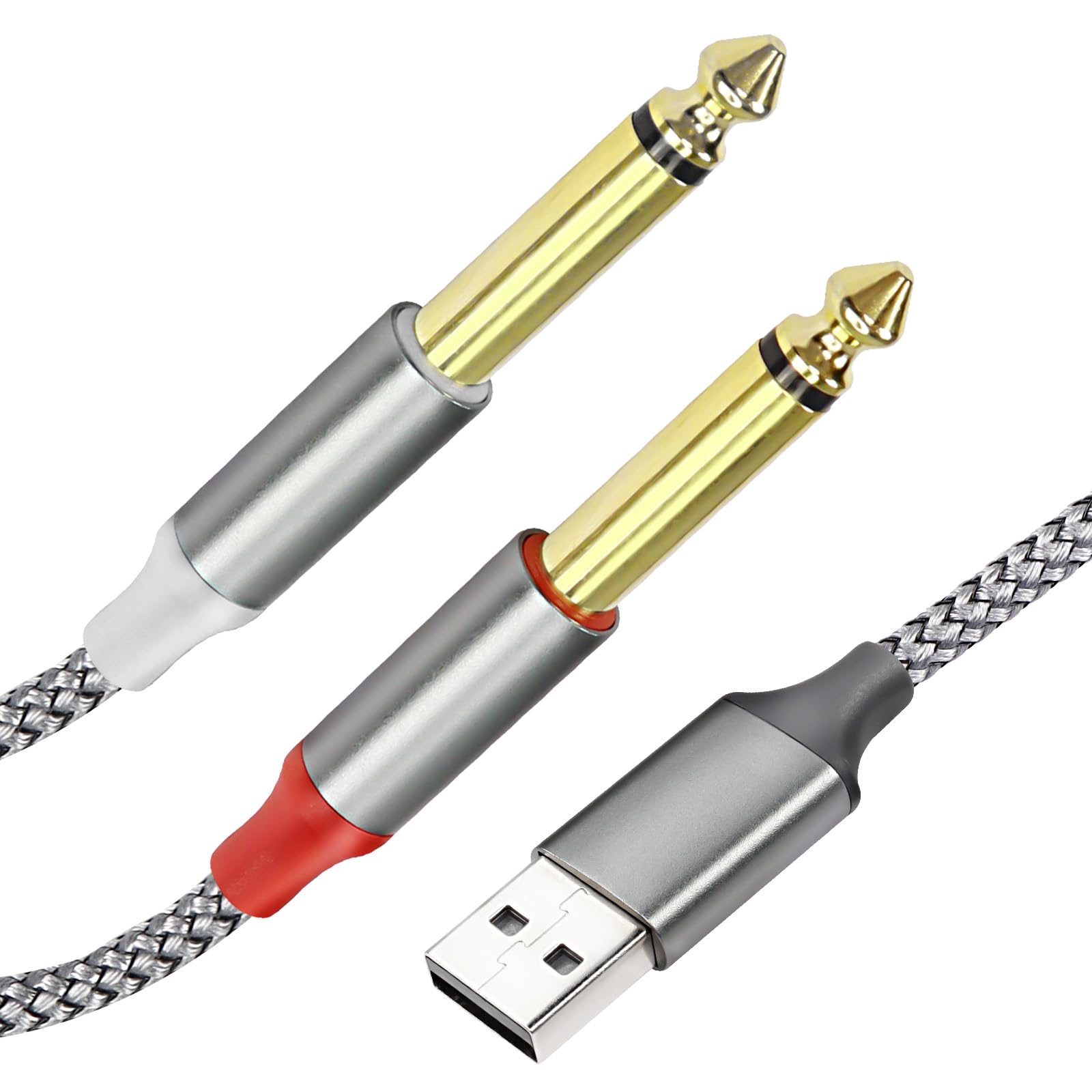 XMSJSIY USB A to 6.35mm Cable USB A to Dual 6.35 mm 1/4 inch TS A by XMSJSIY - Angle View 2