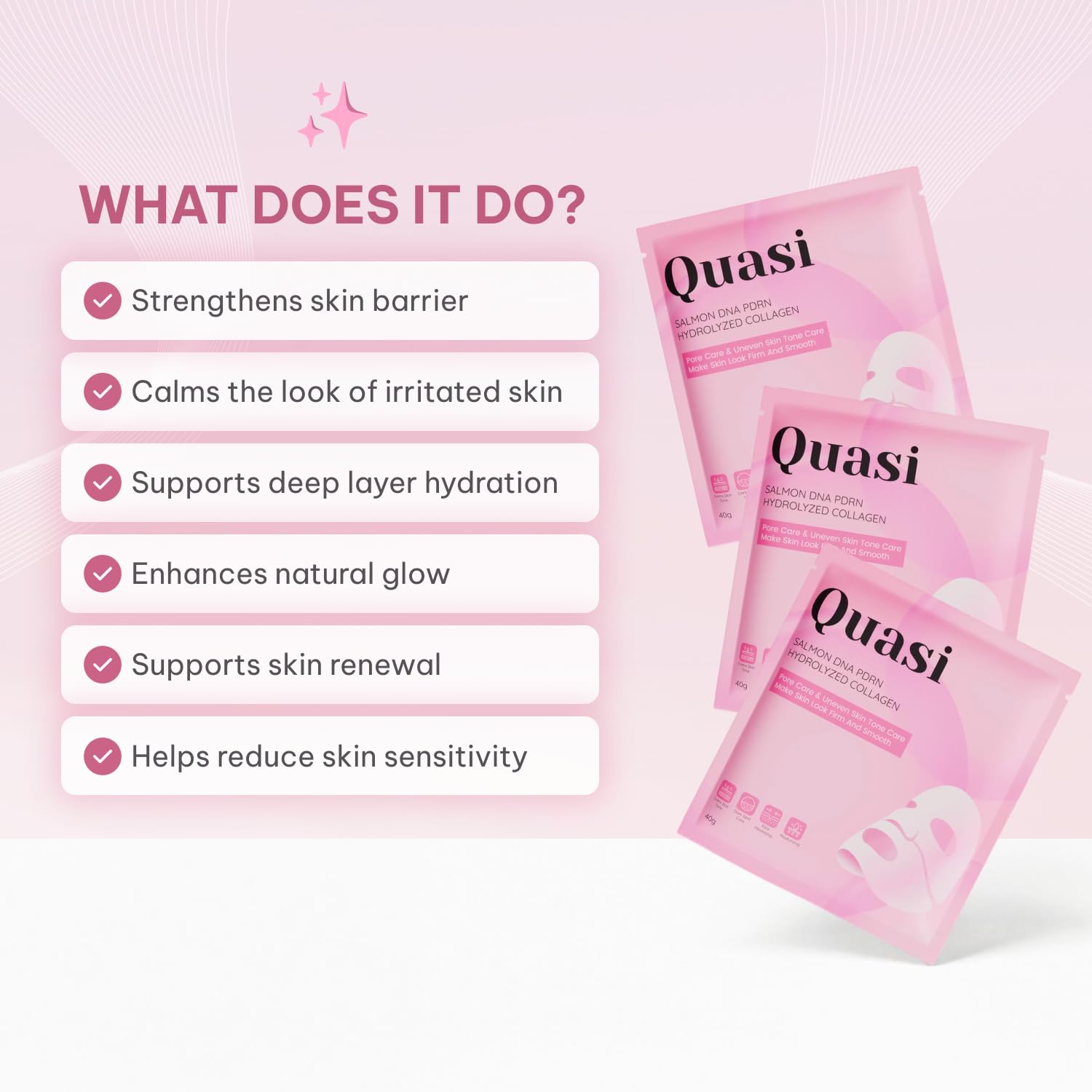 Salmon PDRN Collagen Mask – Korean Skin care Gel Face Mask for - Quasi
