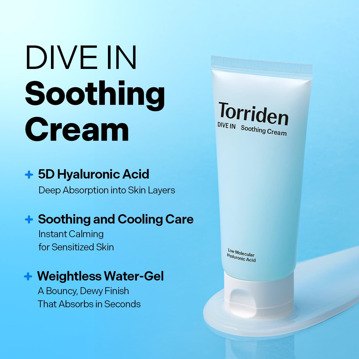 Torriden DIVE IN Hyaluronic Acid Soothing Cream Tube Type - Revitalizing Facial - Torriden Official Product View 3