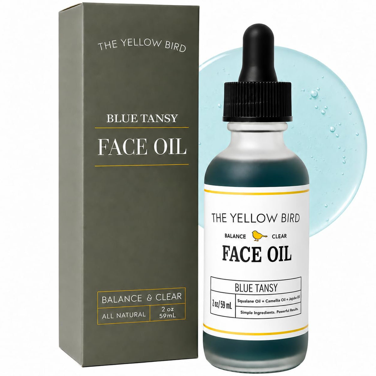 Yellow Bird Balancing Blue Tansy Face Oil 2 oz 59 ml Skin - The Yellow Bird Official Imagery - 2