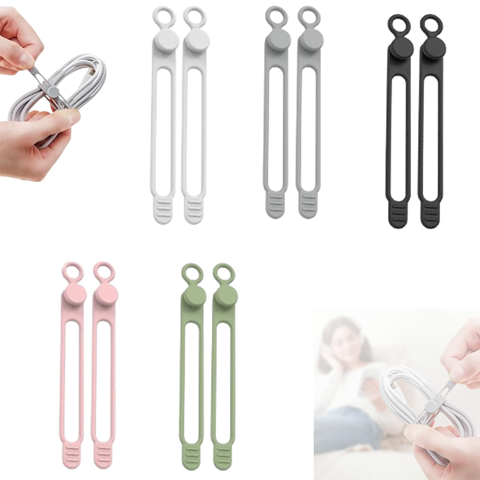 PUSKIU Data Cable Organizer, 2026 Upgrade Silicone Headphone Organizer - View 1