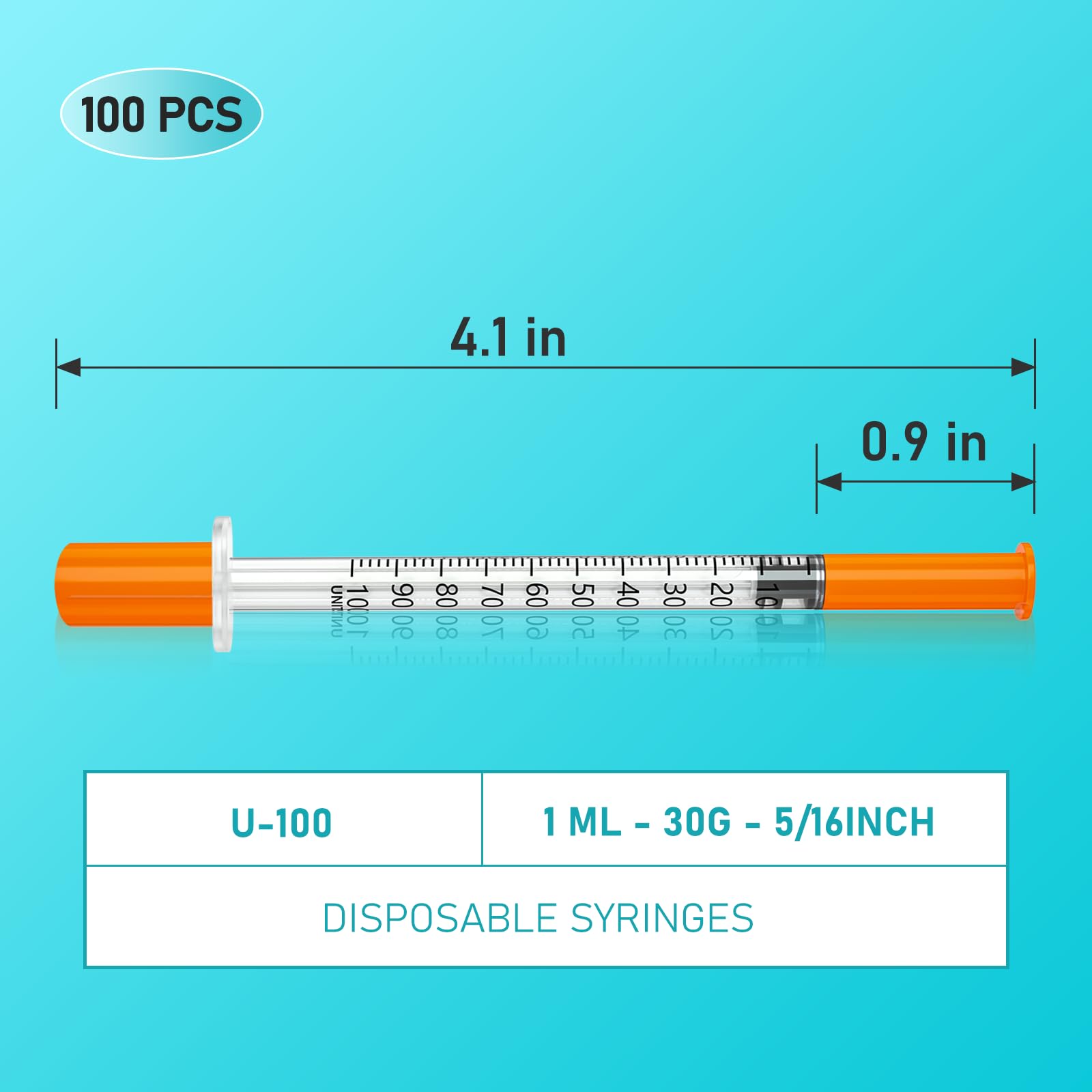 Erlest Jeringa, 1ml 30G 5/16"   Syring, Pack of 100 - Erlest Official Product View 5