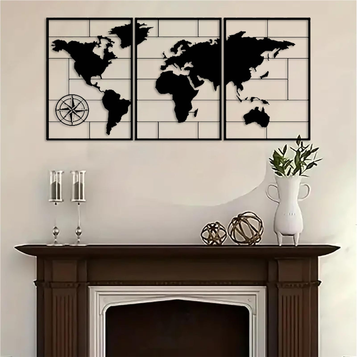 DUOOLN 3 Pcs Metal World Map Wall Decor Art Travel - DUOOLN Official Imagery - 4