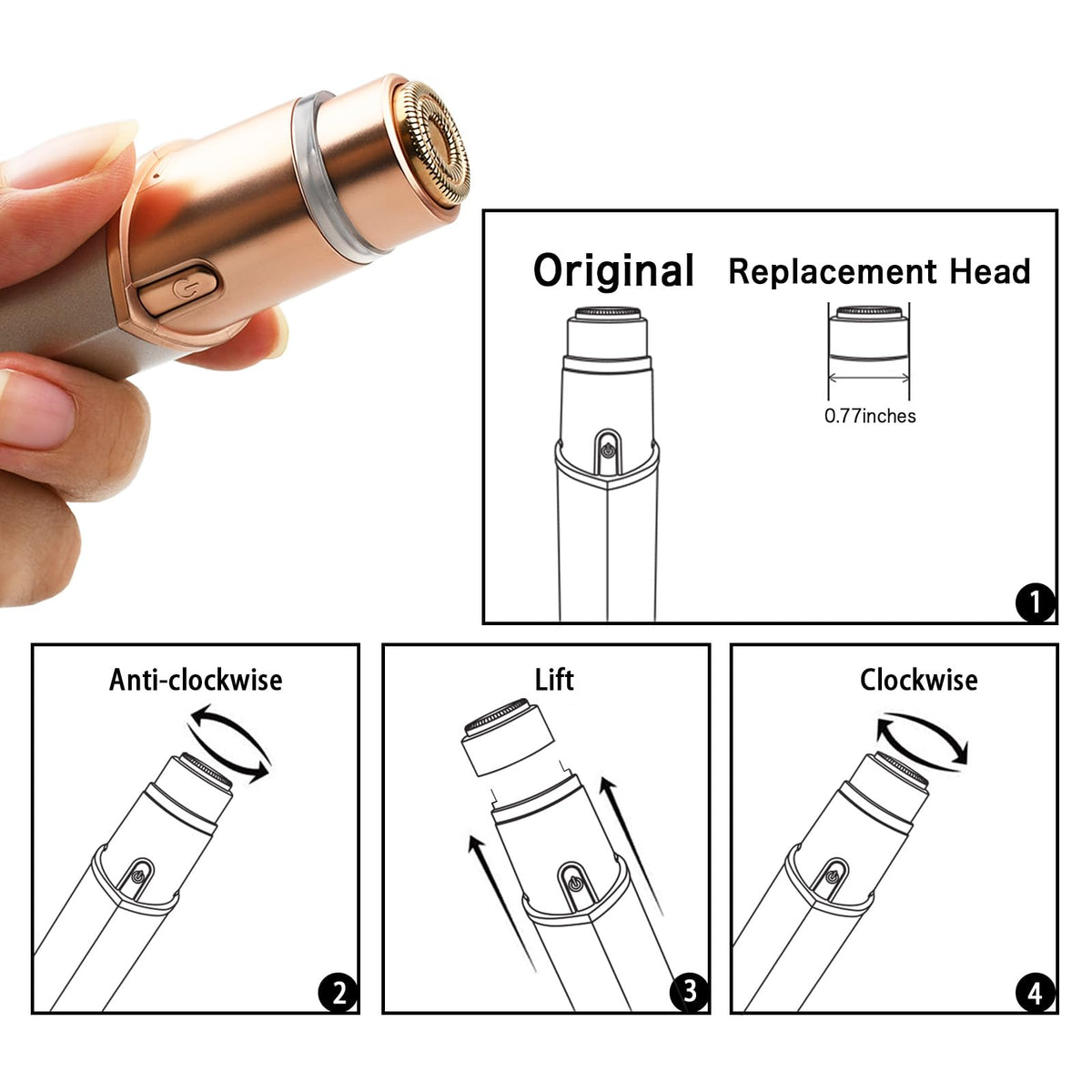 Replacement Heads for Finishing Touch Flawless Hair Remover - tuokiy Official Imagery - 6