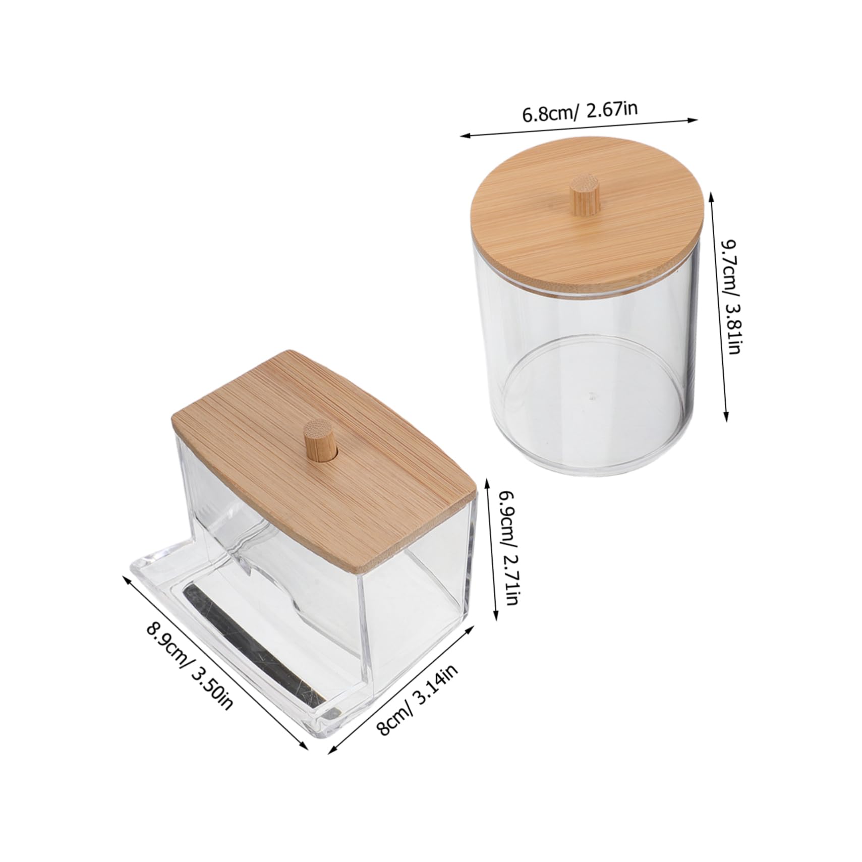 minkissy 3Pcs Clear Plastic Cotton Swab Holder with Lid Small Square Transparent Container for Cotton Balls Pads and Swabs Ventilated Design to Keep Dry Makeup Vanity Organizer for Bathroom Storage