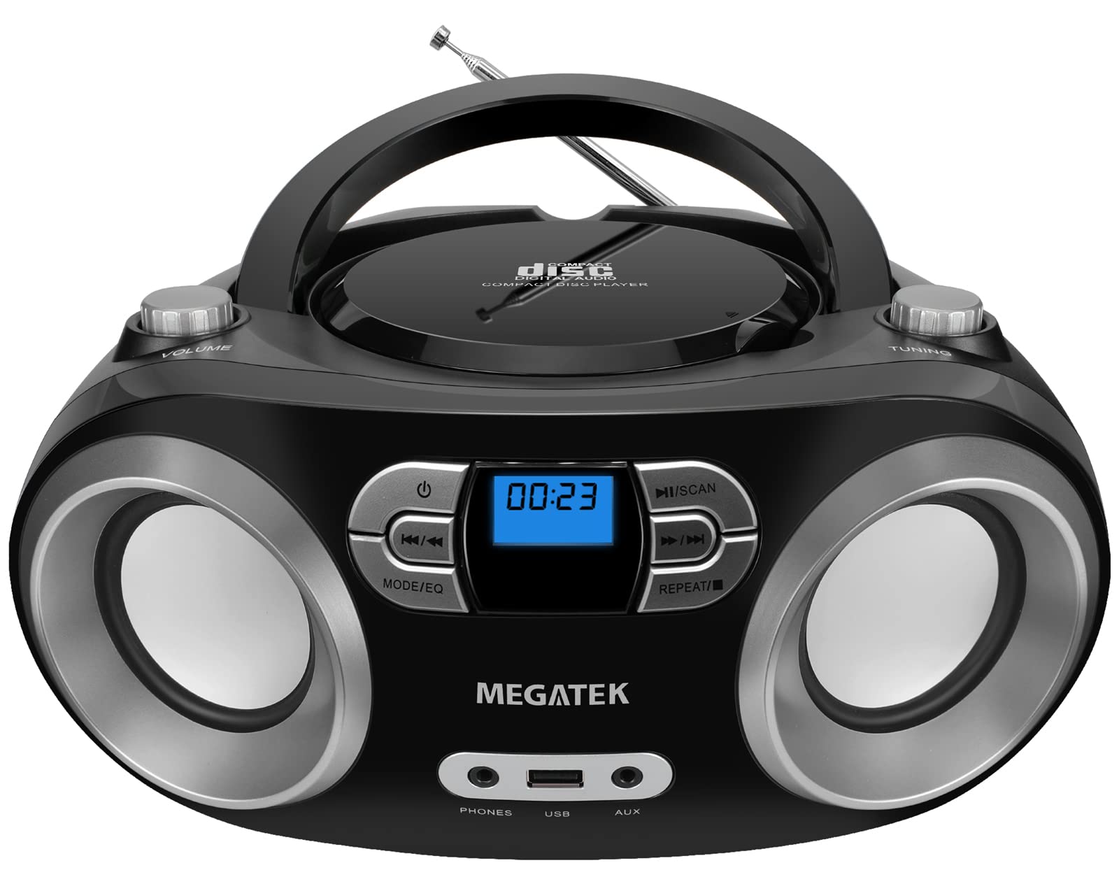 MEGATEK Portable CD Player Boombox Bluetooth FM Radio