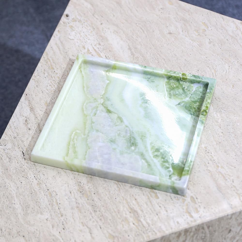 Solid Green Marble Vanity Tray Marble Organizer for Home - Yfstone Official Imagery - 7