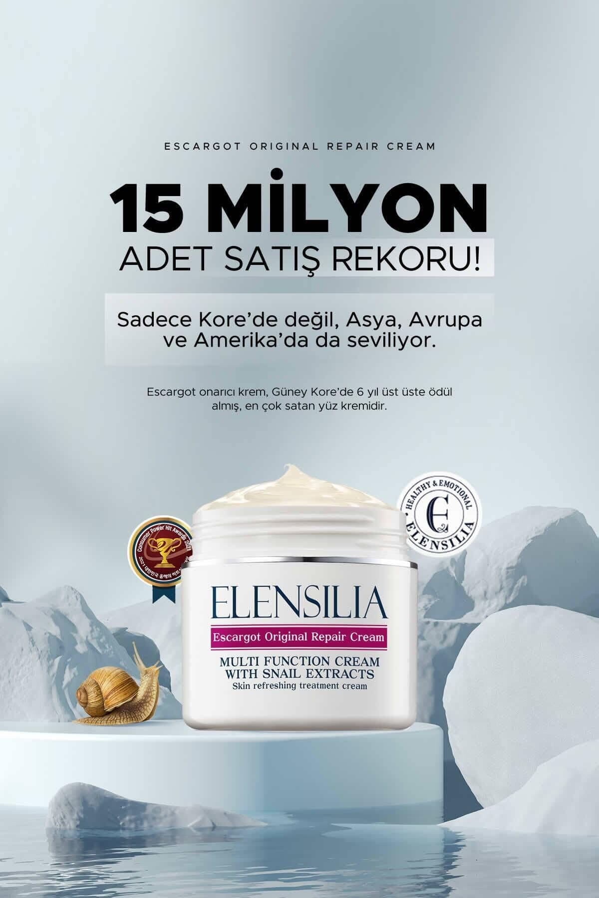 Elensilia Escargot Original Snail Repair Cream, Deep Hydration - Elensilia