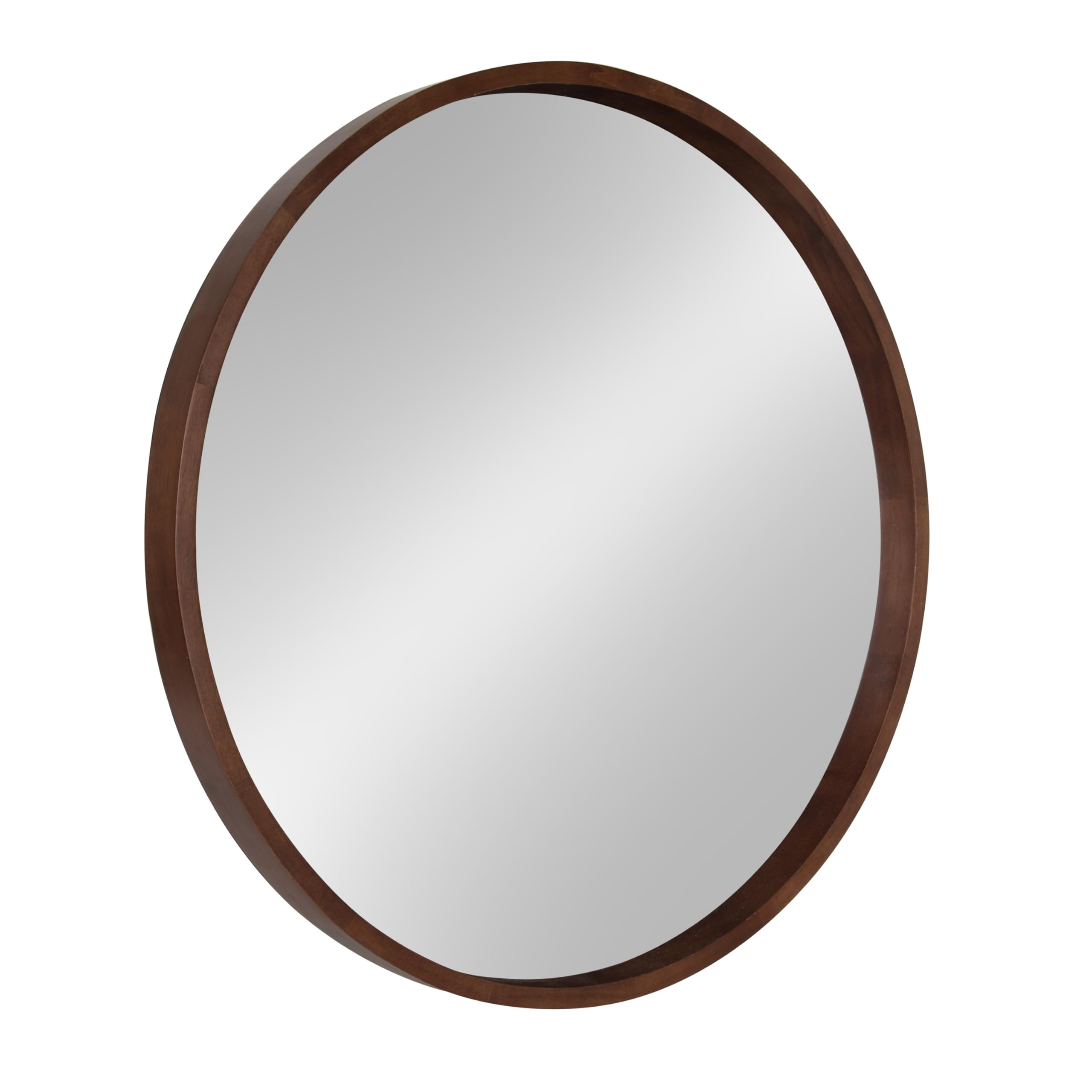 Kate and Laurel Hutton Round Decorative Wood Frame Wall Mirror, - Product Imagery