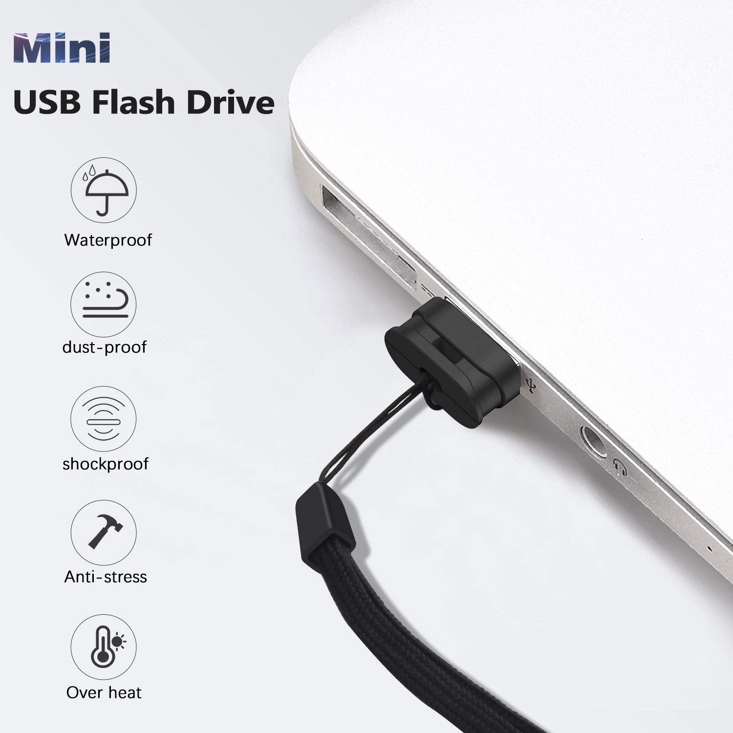 64GB USB Flash Drive K&ZZ Ultra Slim Thumb Drive USB 2.0 Memory Stick USB Drive - K&ZZ Official Product View 3
