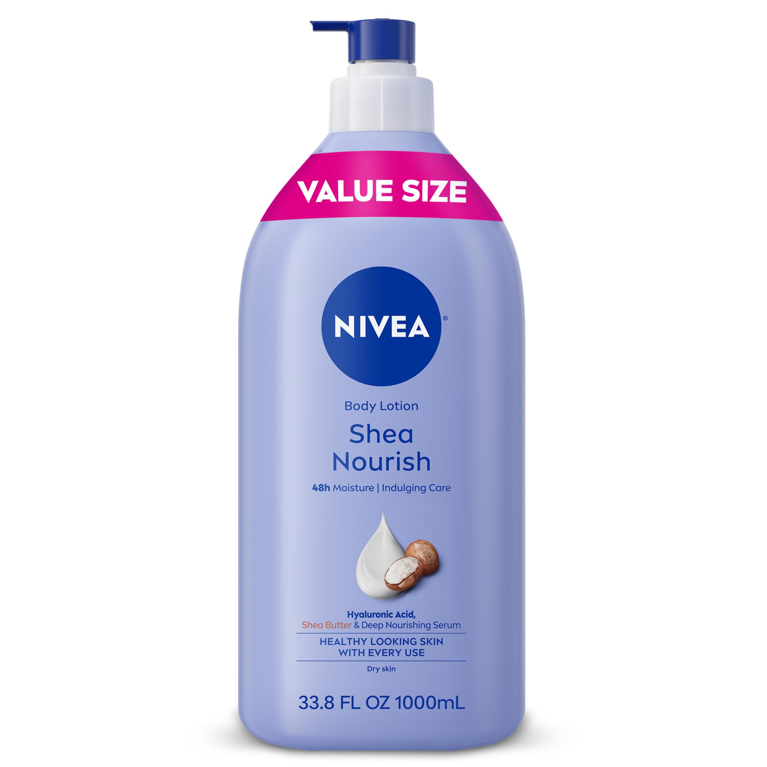 NIVEA Shea Nourish Body Lotion, Shea Butter & Hyaluronic Acid, - Product Imagery