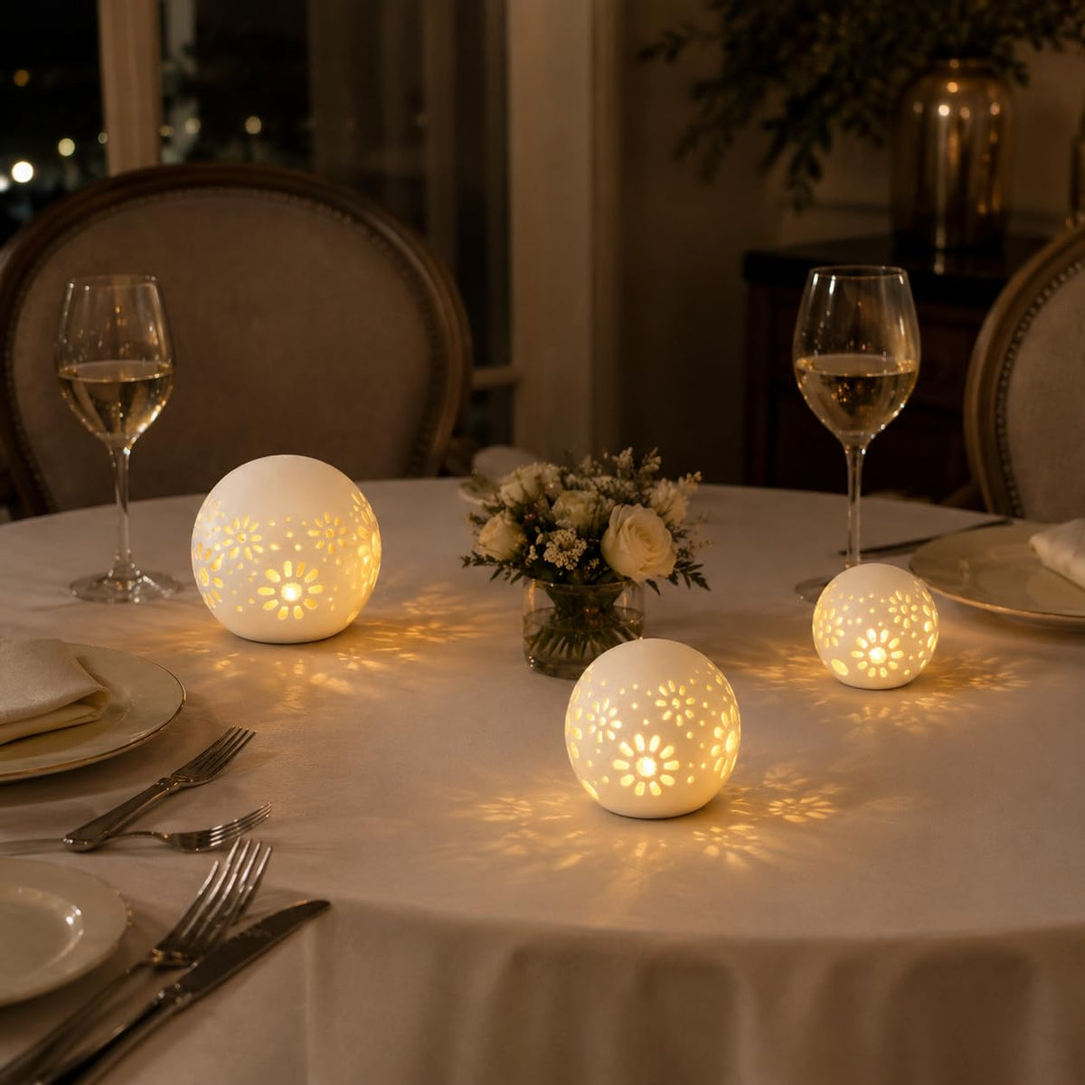 JHY DESIGN Set of 3 Ceramic Decorative Lamp 5 H Battery - JHY DESIGN Official Imagery - 6