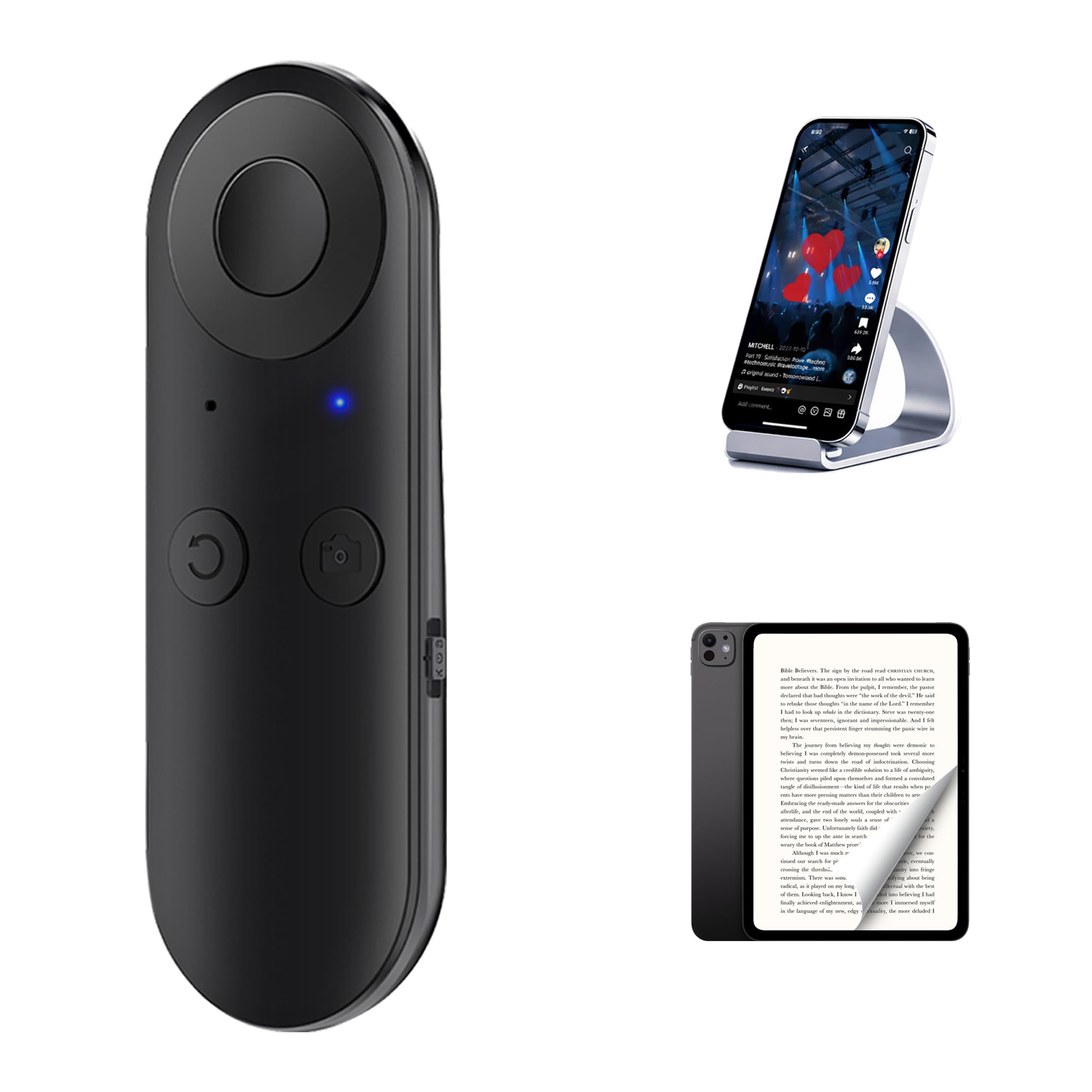 TikTok Scrolling Ring with Gesture Control- Bluetooth Phone - Product Imagery