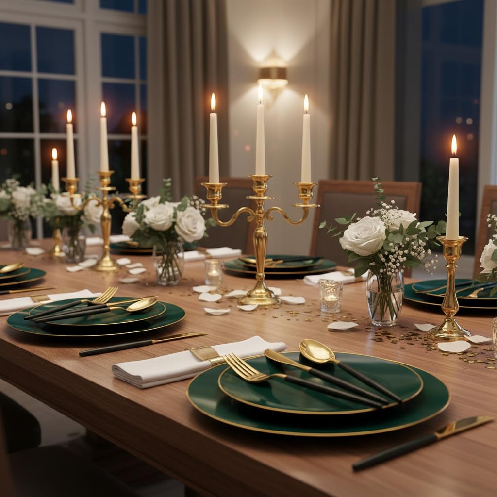 Liacere 150PCS Green Plastic Plates - Liacere Official Imagery - 6
