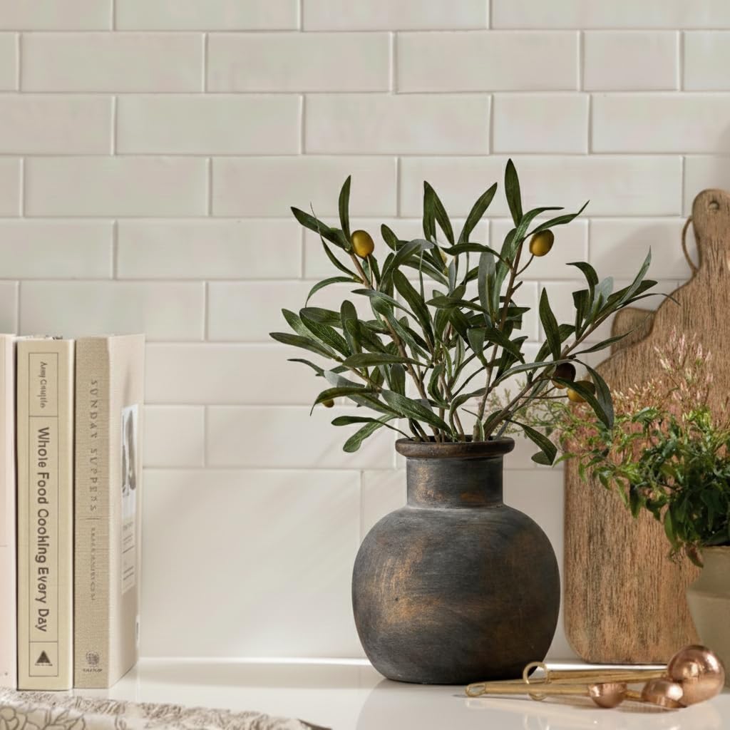 SIDUCAL Ceramic Rustic Farmhouse Vase - SIDUCAL Official Imagery - 8