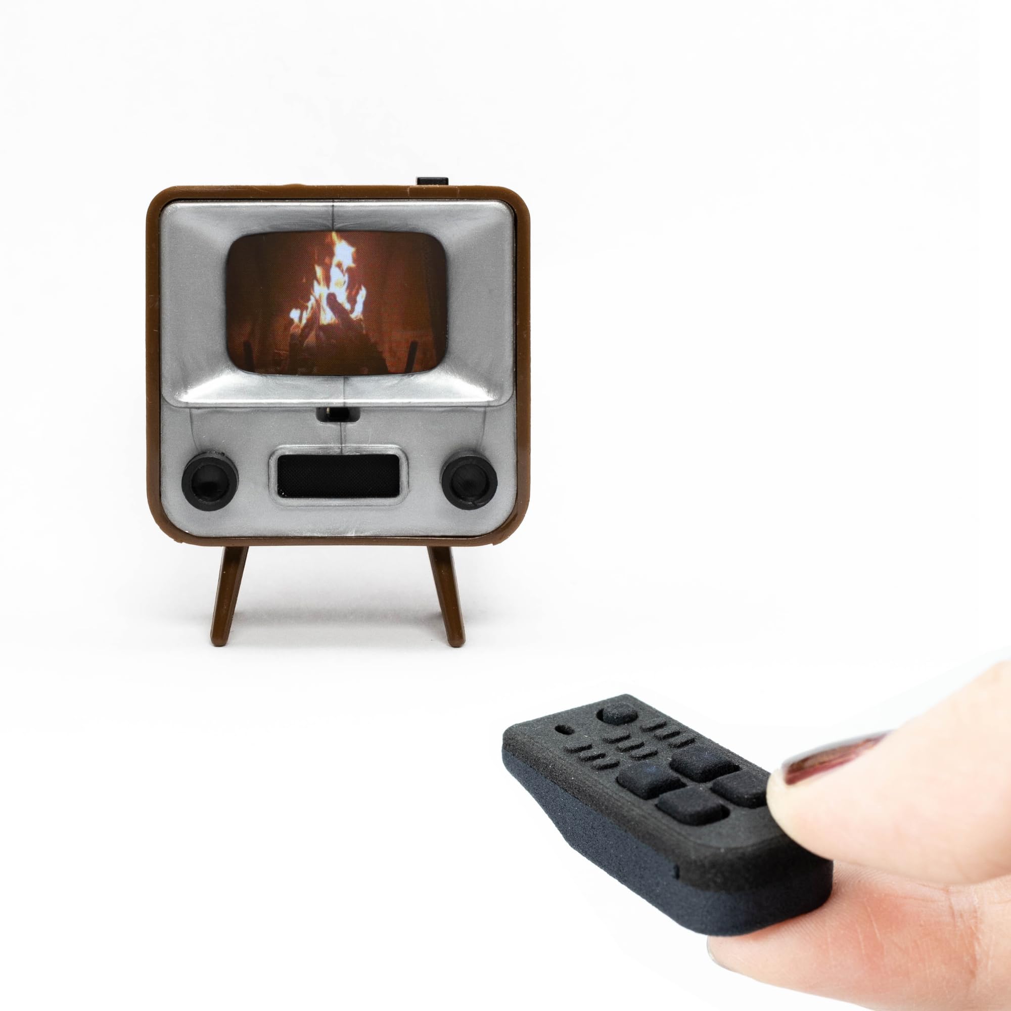TinyCircuits TinyTV 2 Portable Retro Mini TV, Brown by TinyCircuits - Angle View 1