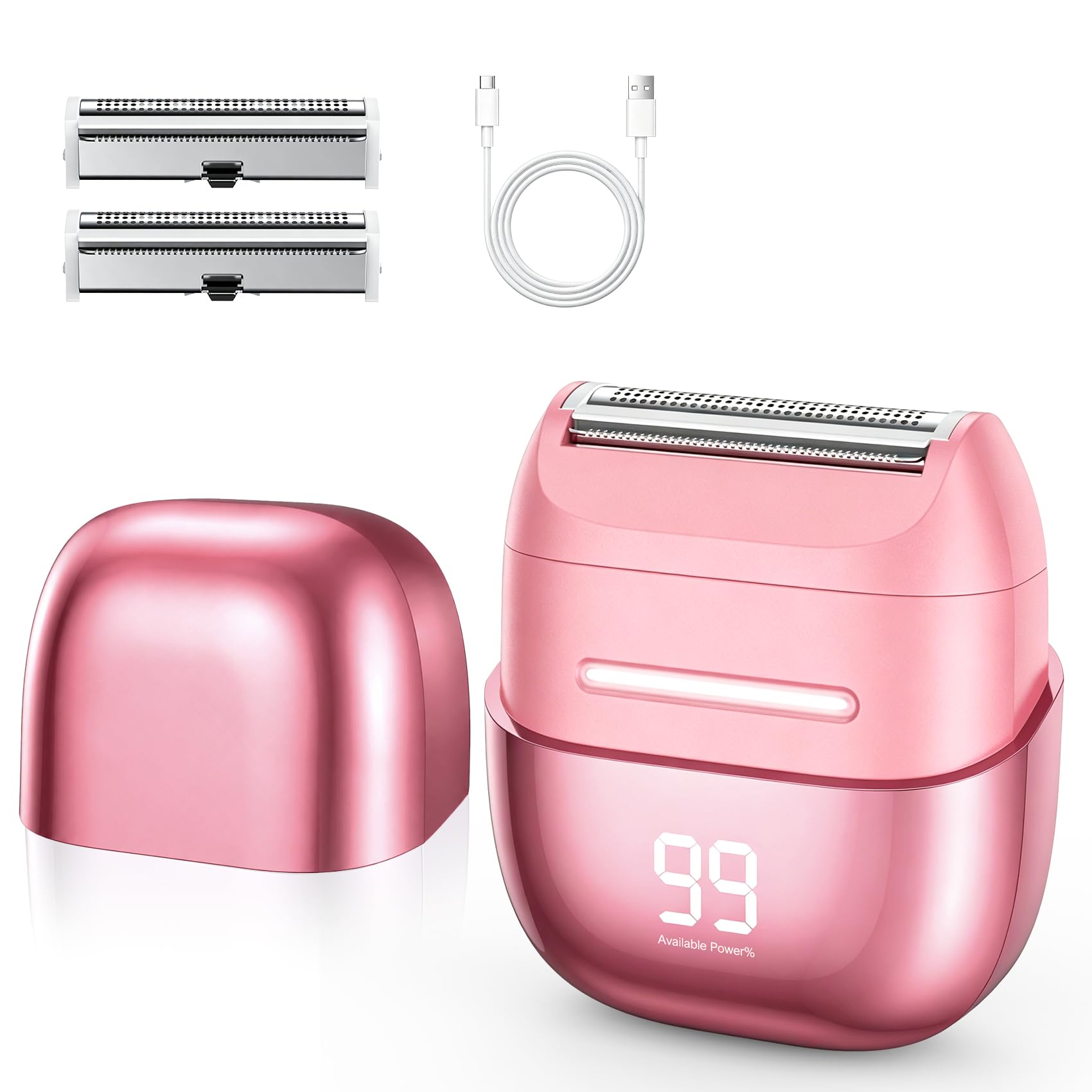 UpperX rechargeable women’s electric shaver in macho pink with a sleek design and ergonomic grip for smooth, comfortable shaving.