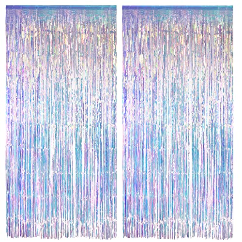 Iridescent Party Streamers Backdrop - GREATRIL Neon Transparent - Product Imagery