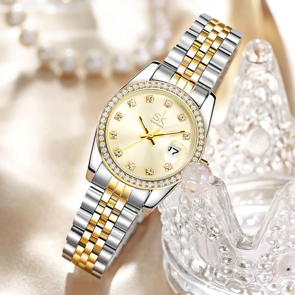 SHENGKE Women s Crystal Accented Calendar Watch - SHENGKE Official Imagery - 4