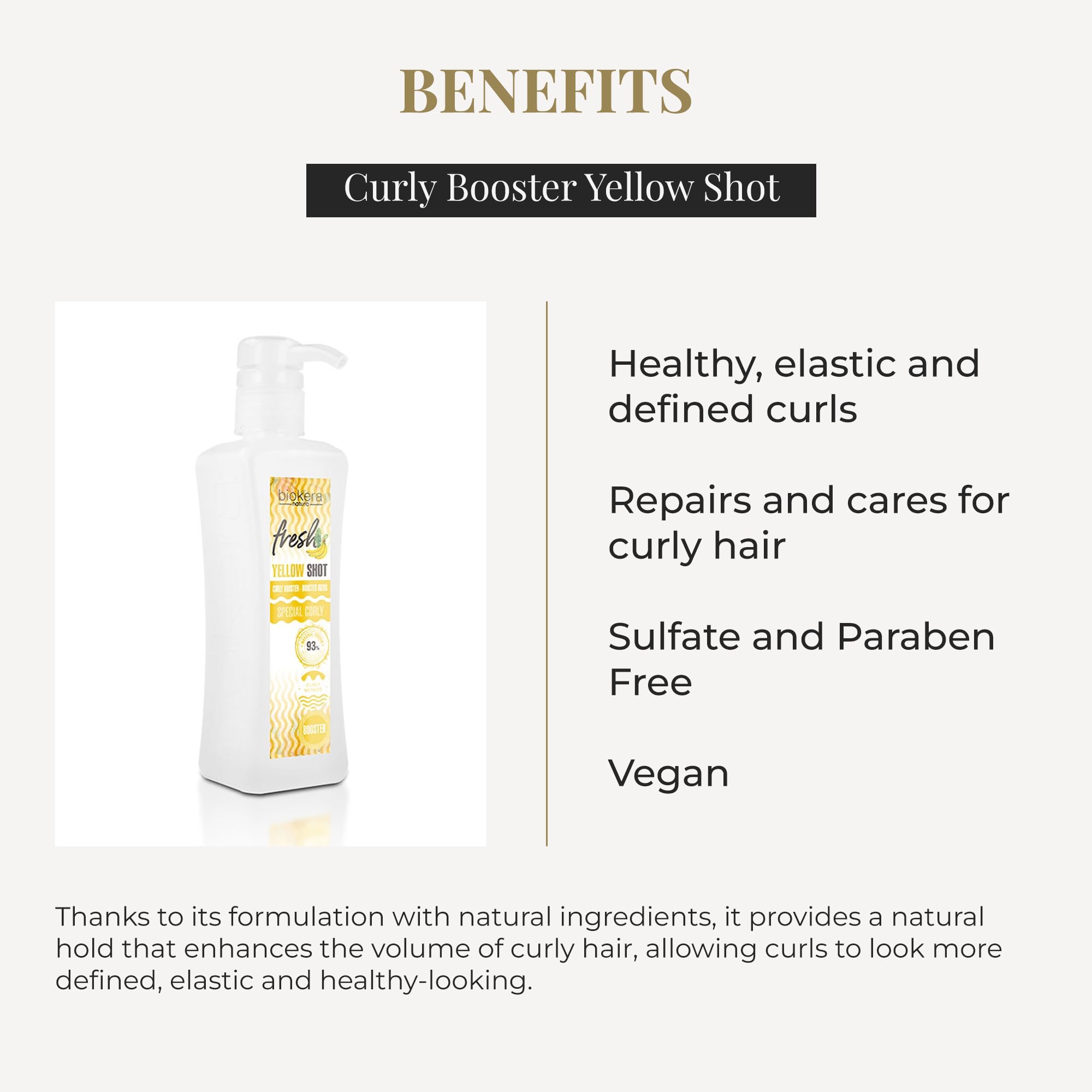 SALERM - Curl Activator Gel - Curly Booster Yellow Shot - 300 ml - Biokera Fresh - Defined Curls - Deep Hair Hydration - Natural Hold - Sulfate-Free and Paraben-Free - Vegan