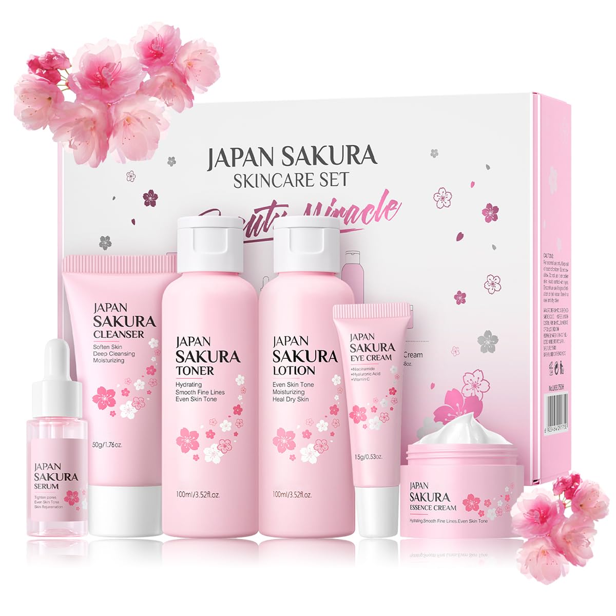 6PCS Sakura Skin Care Set, Skin Care Set Includes Facial - XTJXTJ