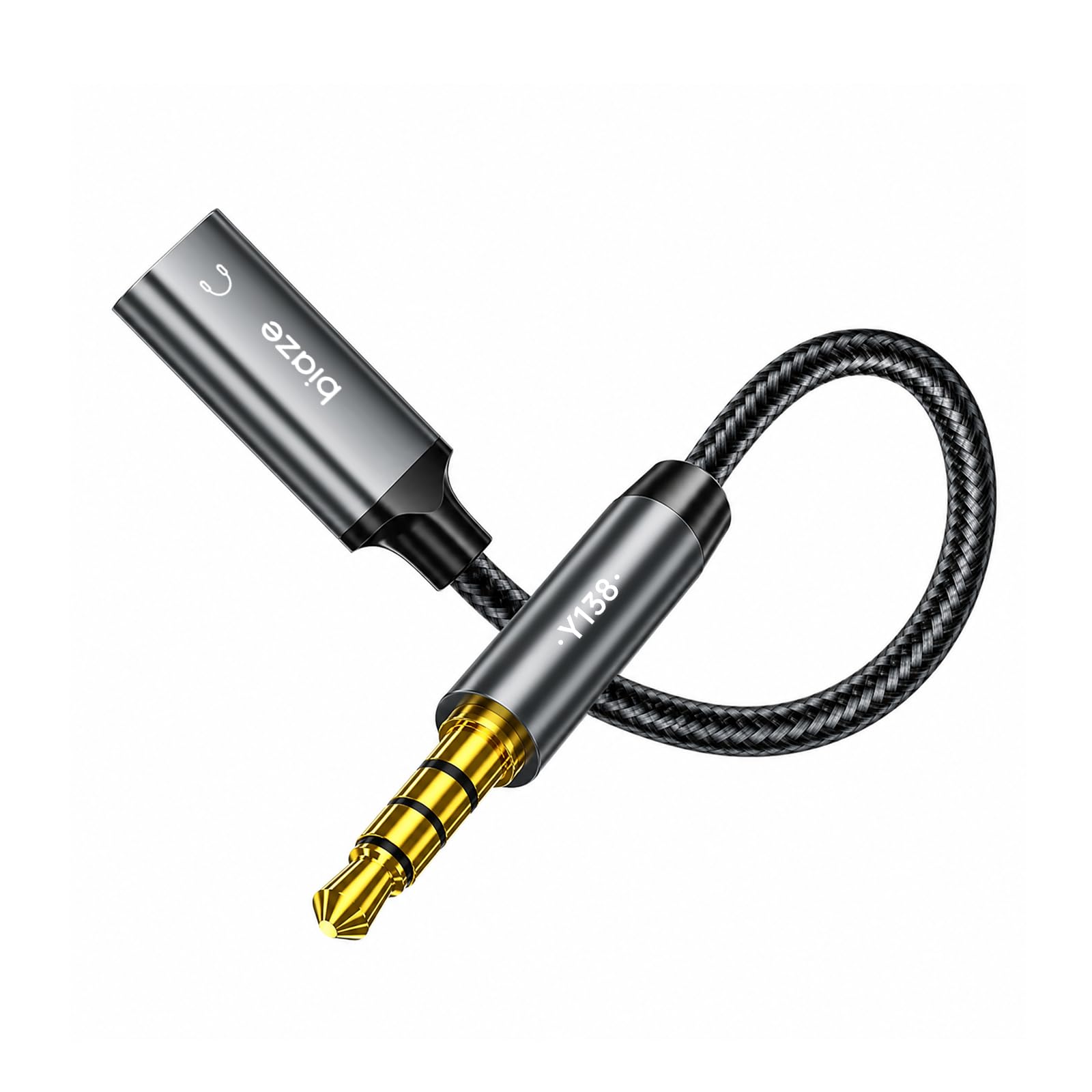 biaze USB C Female to 3.5mm Male Audio Cable Cord Analog Cable by biaze - Angle View 2