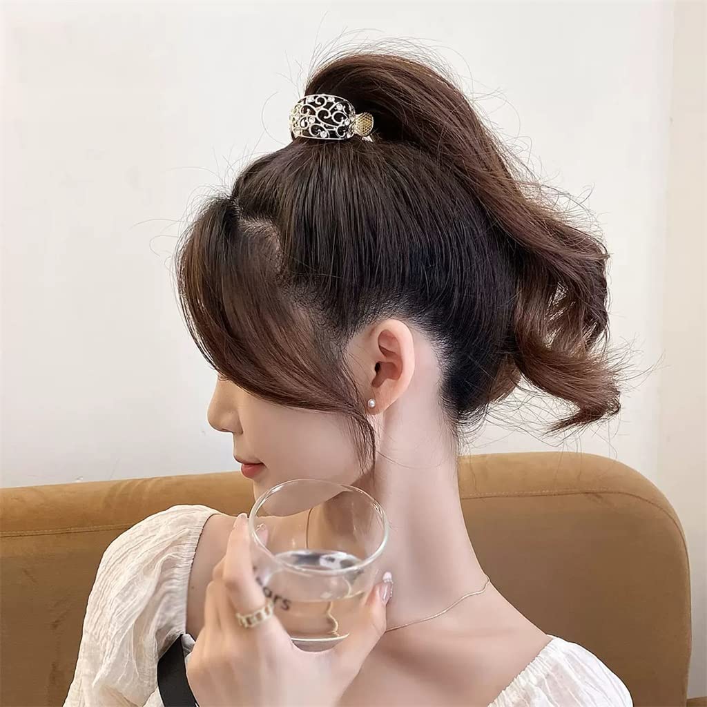 QERTYHJK Crystal Claw Clip Austria Diamond Ponytail Hair Clip, elegant silver hair accessory with sparkling crystal details.