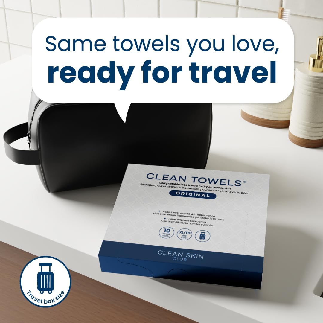 Clean Skin Club Clean Towels XL Original 50 Ct 10ct Travel - CLEAN SKIN CLUB Official Imagery - 7