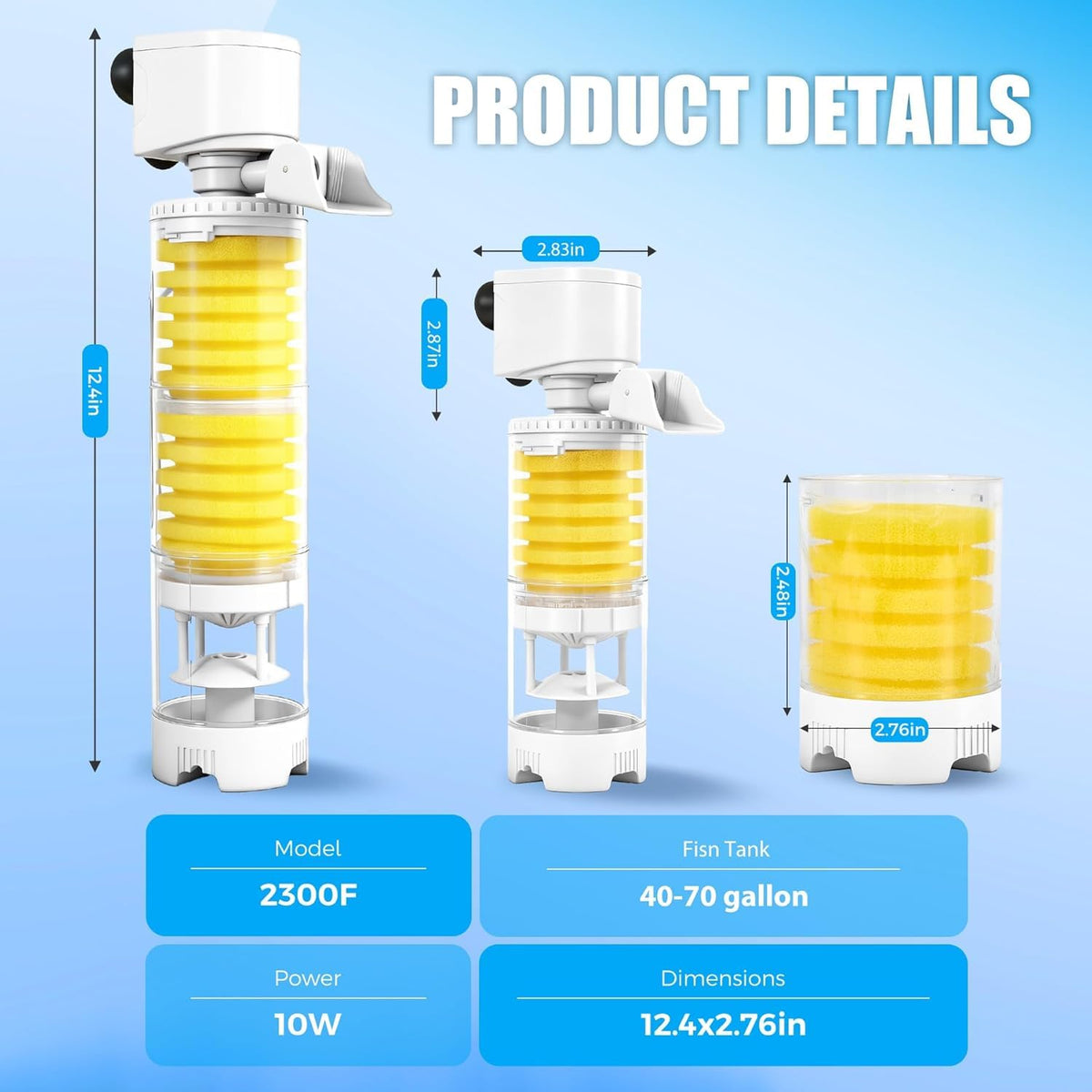 Fish Tank Filters 4 in 1 Aquarium Filter for Multi Layer - Vehipa Official Imagery - 3