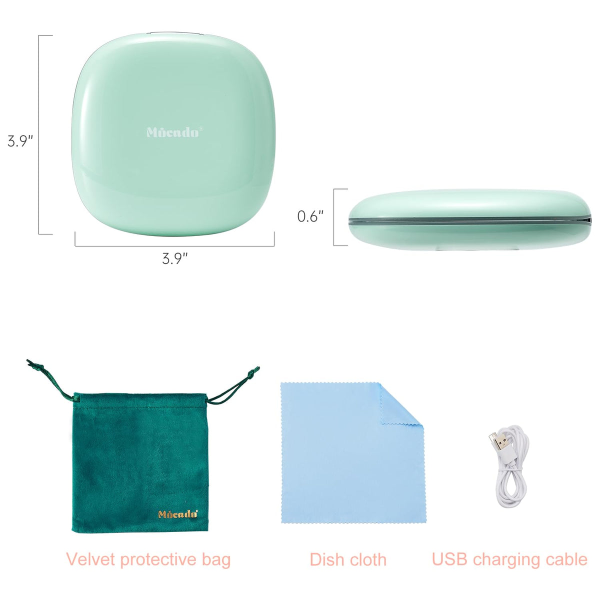 Compact Mirror with Light 4 Inches Compact 1x 10x Magnifying - Mocado Official Imagery - 3