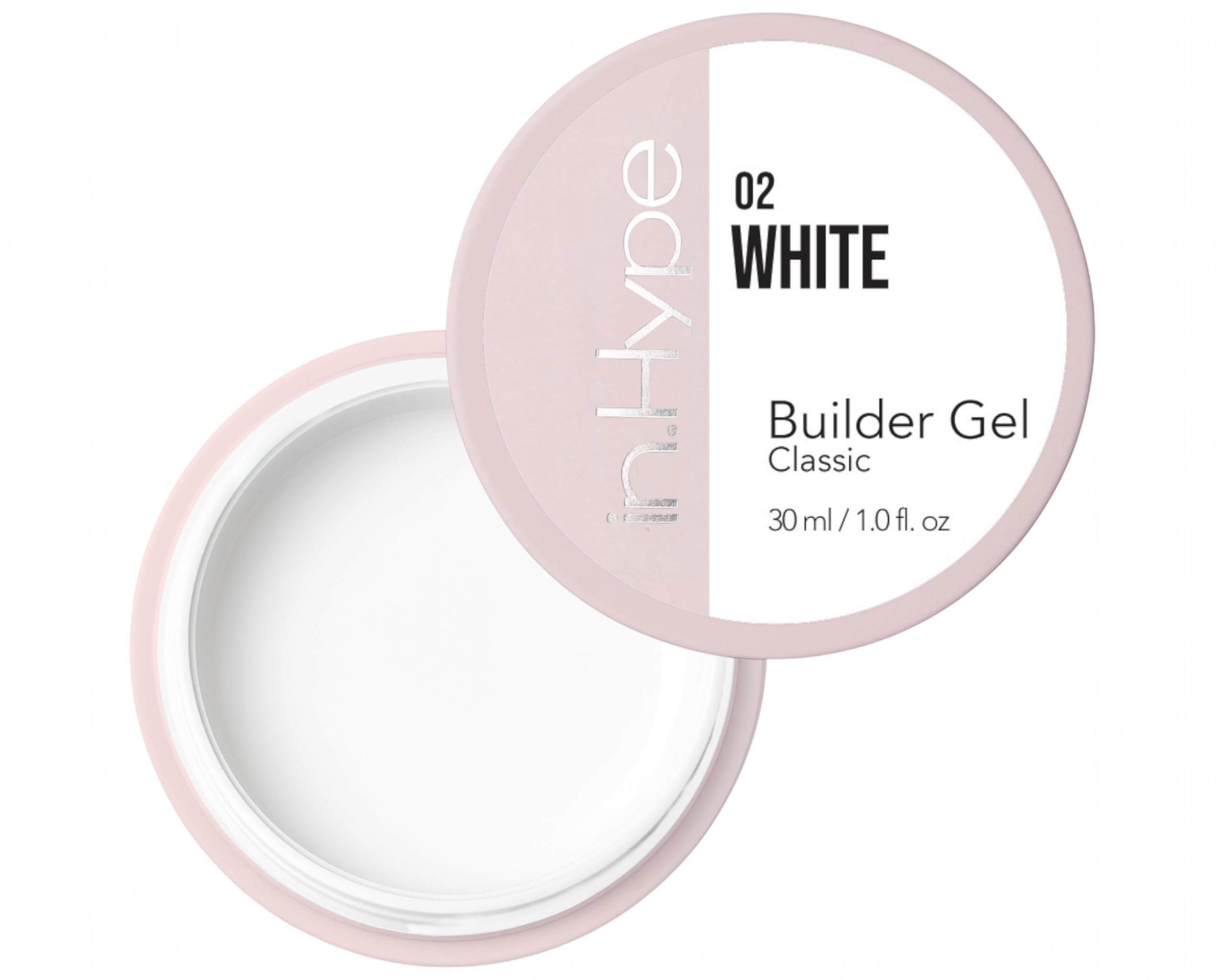 IN.HYPE UV/LED Professional Hard/Builder Gel for Nail Extension/Strengthening/Overlays File Off Extra White #2