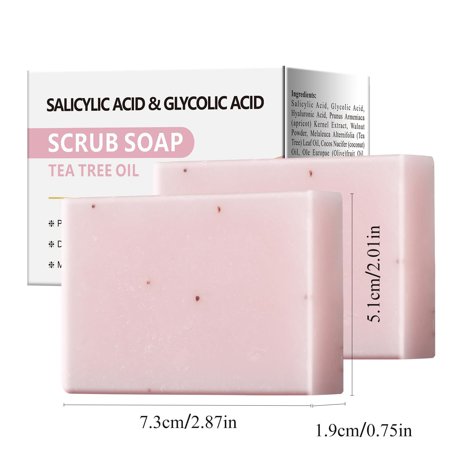 YAFUSIPE Salicylic Acid Scrub Soap, Face Bath Soap Bar with Glycolic Acid Tea - YAFUSIPE Official Product View 8