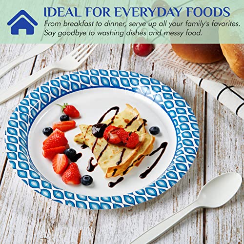 8.375 Inch Disposable Paper Plates, 300 Count Soak and Cut Proof - Product Imagery