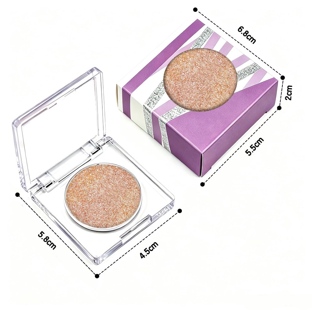 LZMYTTBD Champagne Gold Shimmer Single Eyeshadow, Metallic Pearl Eye Shadow | Smooth Blendable Formula, High Pigment, Crease Resistant Longwear Makeup for All Skin Tones B3