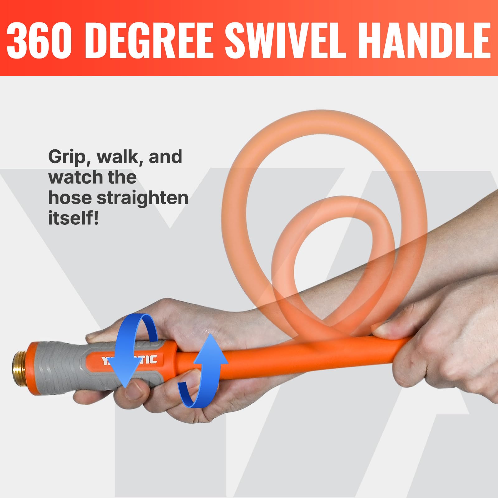 YAMATIC 100ft Garden Hose, 5/8in I.D. 360° Swivel Handle, Burst 6 - YAMATIC Official Product View 3