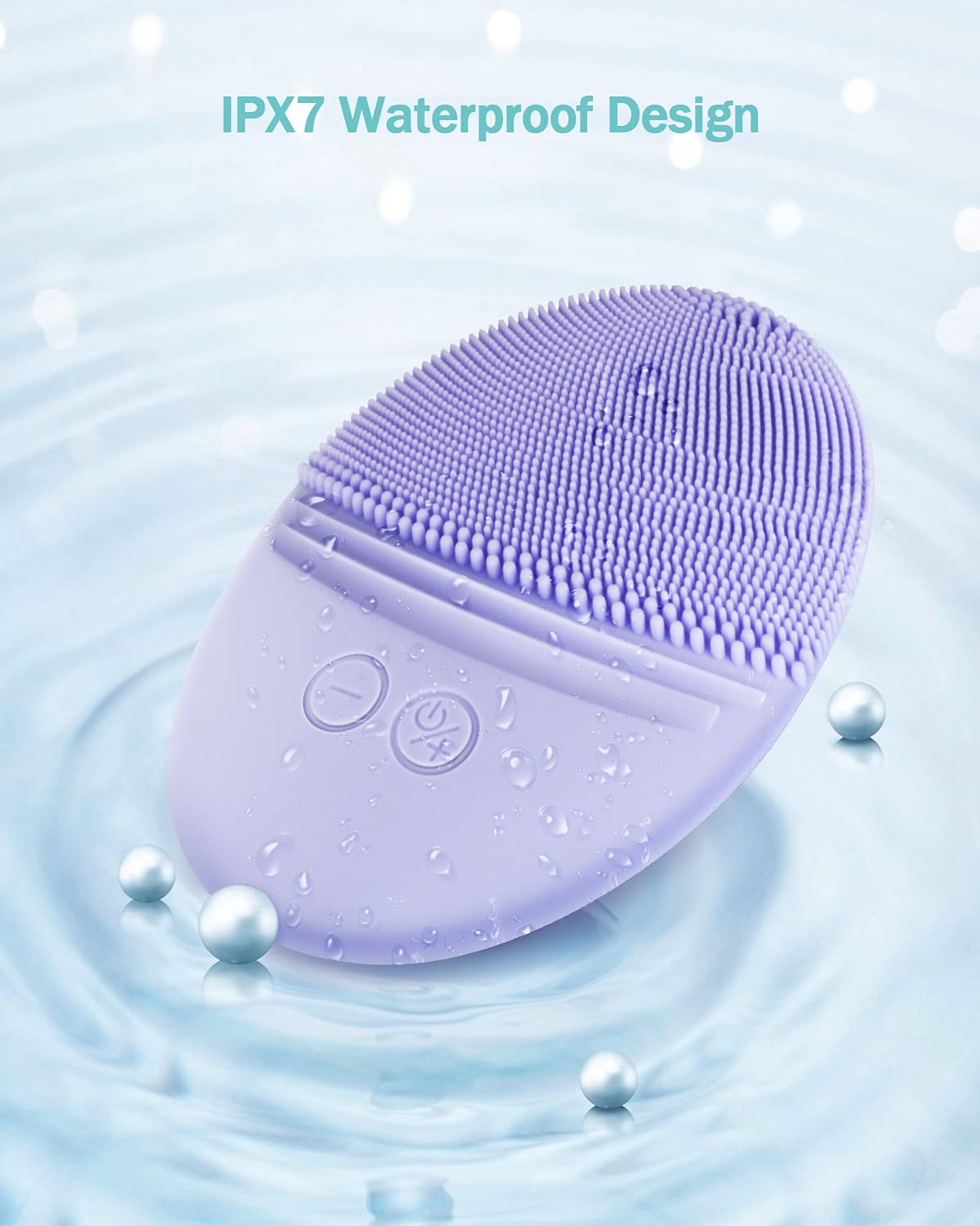 EZBASICS Silicone Facial Cleansing Brush IPX7 Waterproof - EZBASICS Official Imagery - 6