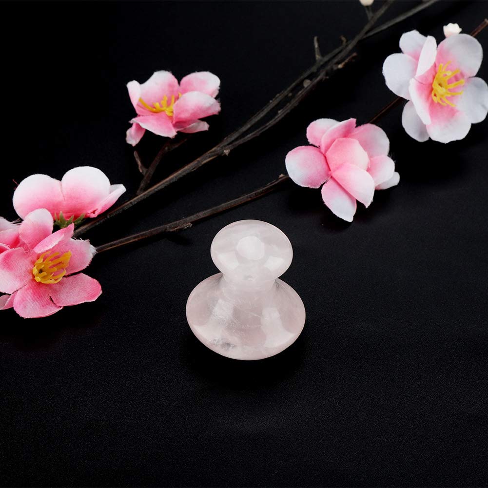 Massage Stone, Natural Pink Rose Quartz Crystal Massage Stone - Vikye