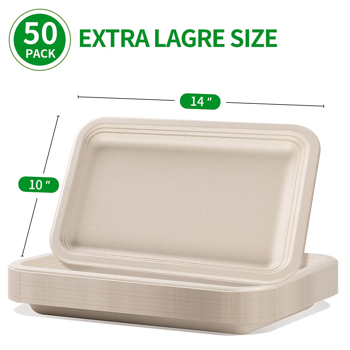bloomoon 14 Inch Disposable Food Trays for Party 50 Pack - bloomoon Official Imagery - 3