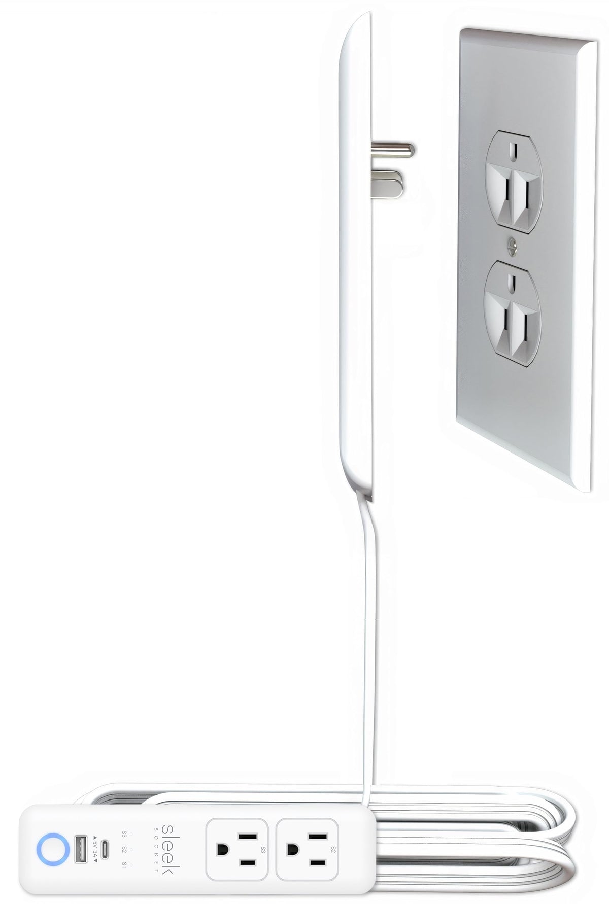 Smart Sleek Socket Universal Outlet Concealer with Wi Fi - sleek socket Official Imagery - 1